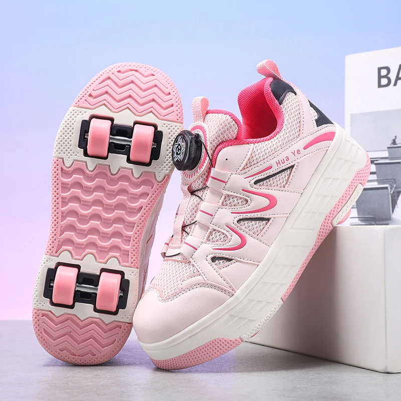Women'S Shoes - รองเท้าสเก็ตโรลเลอร์สำหรับเด็กผู้หญิง รองเท้าสเก็ตสุดฮิต 4 ล้อ รองเท้ากีฬาล้อซ่อนสำหรับนักเรียน