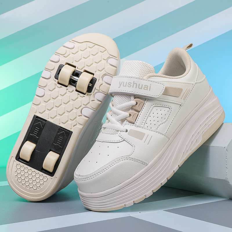 Running Shoes - รองเท้าสเก็ตสี่ล้อสำหรับเด็กผู้ชาย, รองเท้าสเก็ตสี่ล้อแบบซ่อนล้อสำหรับนักเรียนและเด็ก, พร้อมล้อ