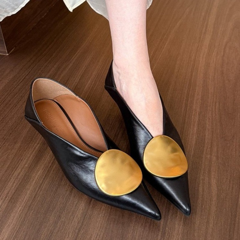 รองเท้าส้นแบนแบบสวมหัวแหลมสำหร - Sandals บทวิจารณ์และราคา