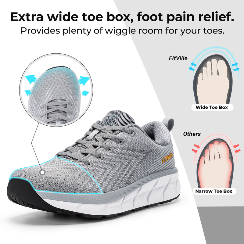 รองเท้าผ้าใบผู้ชาย FitVille ทร - Breathable Mesh Athletic Shoes บทวิจารณ์และราคา